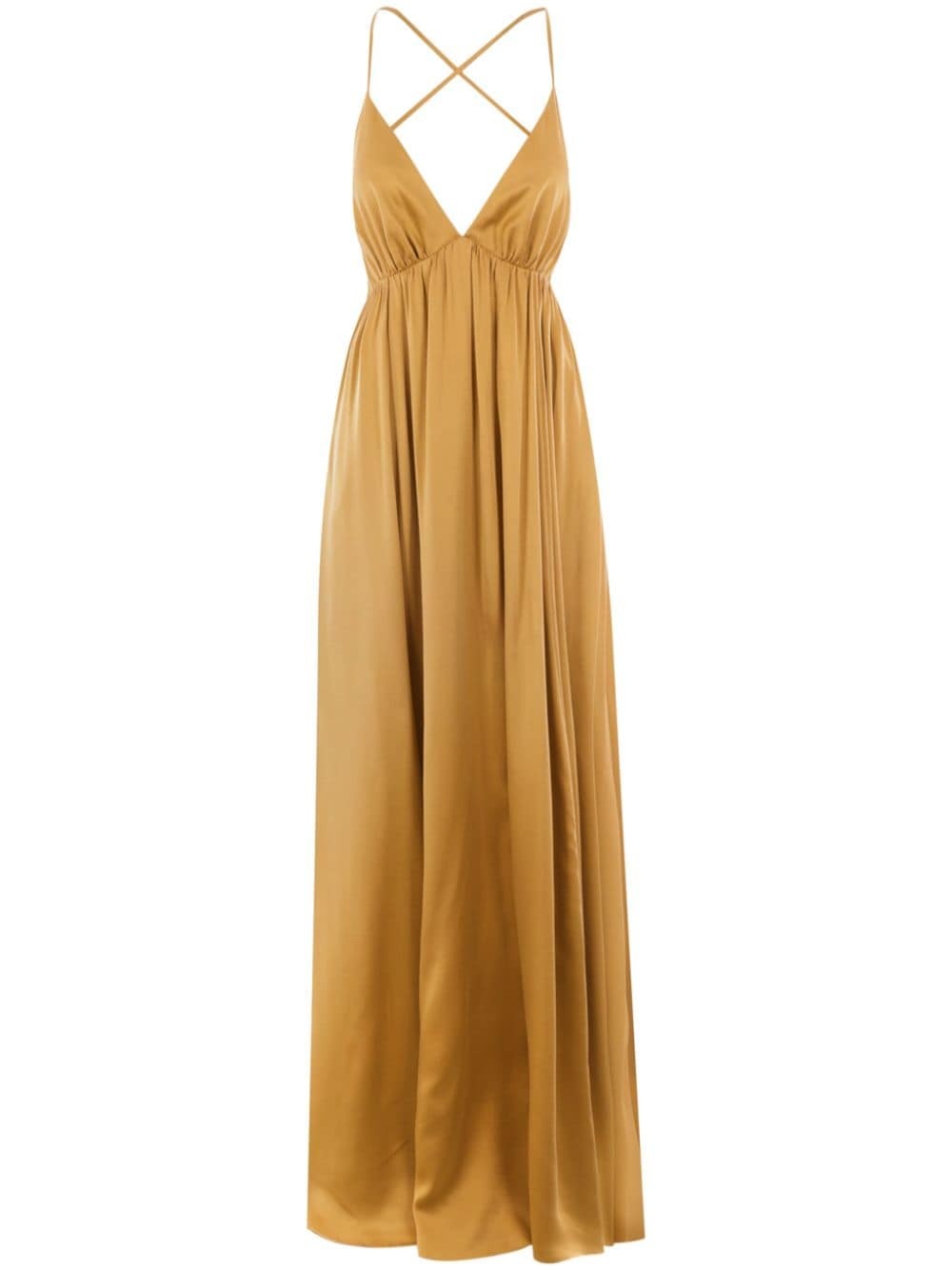 V-neck silk maxi dress - 1