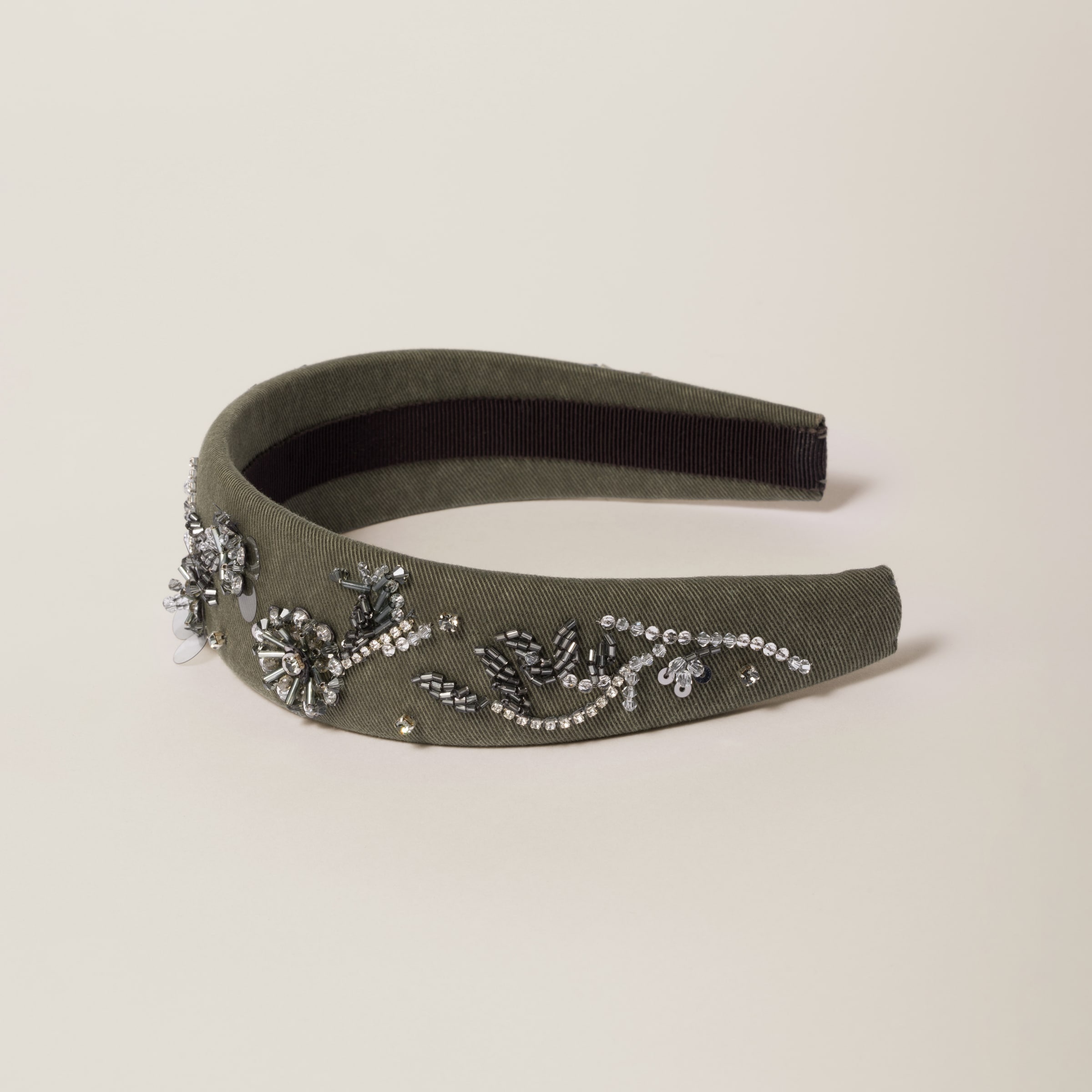 Embroidered gabardine headband - 2