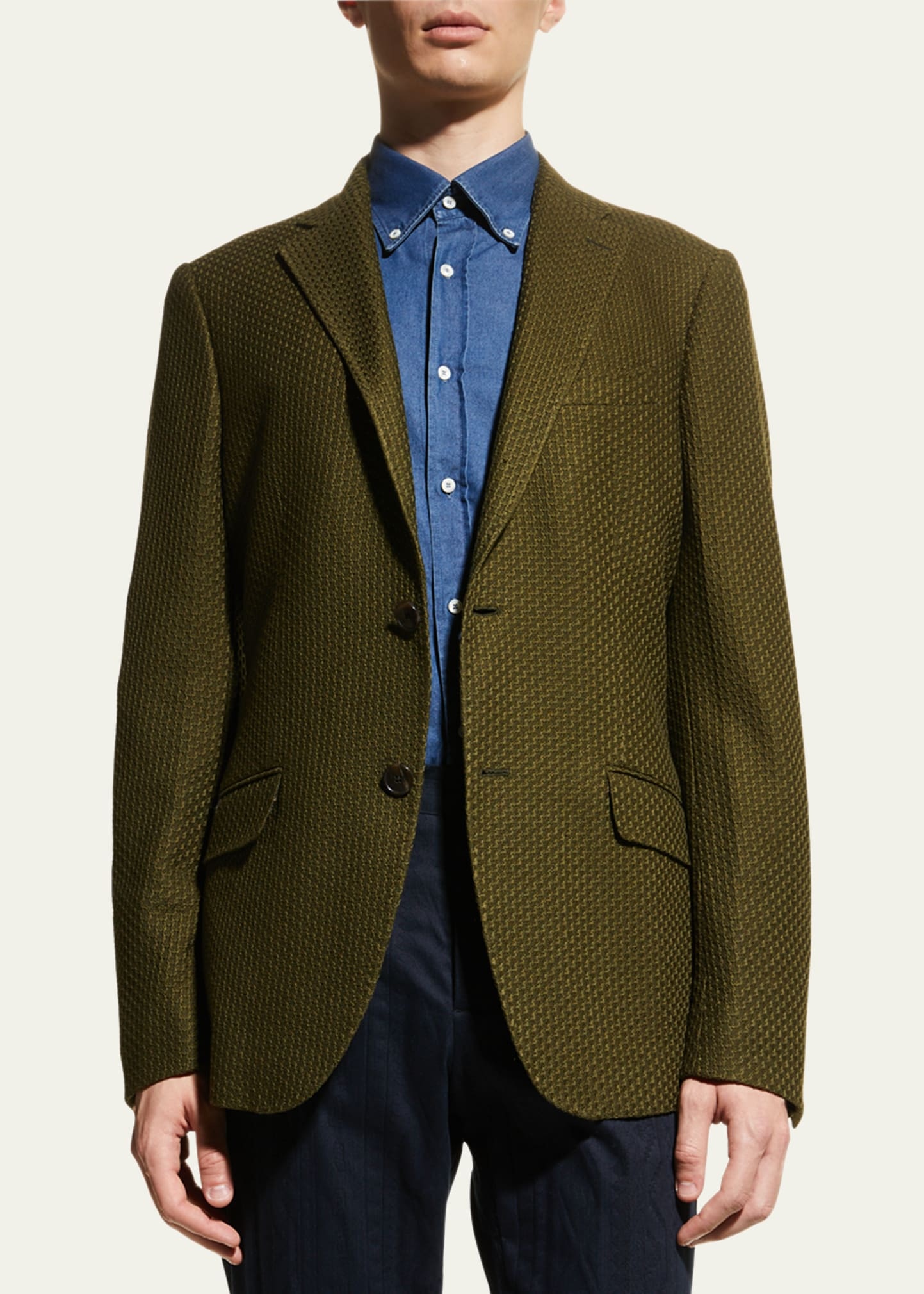 Men's Basic Knit Blazer - 4