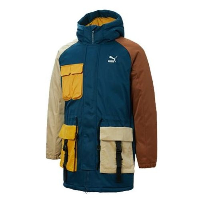 PUMA Retro Block Down Jacket 'Blue Yellow Brown' 534676-65 - 1