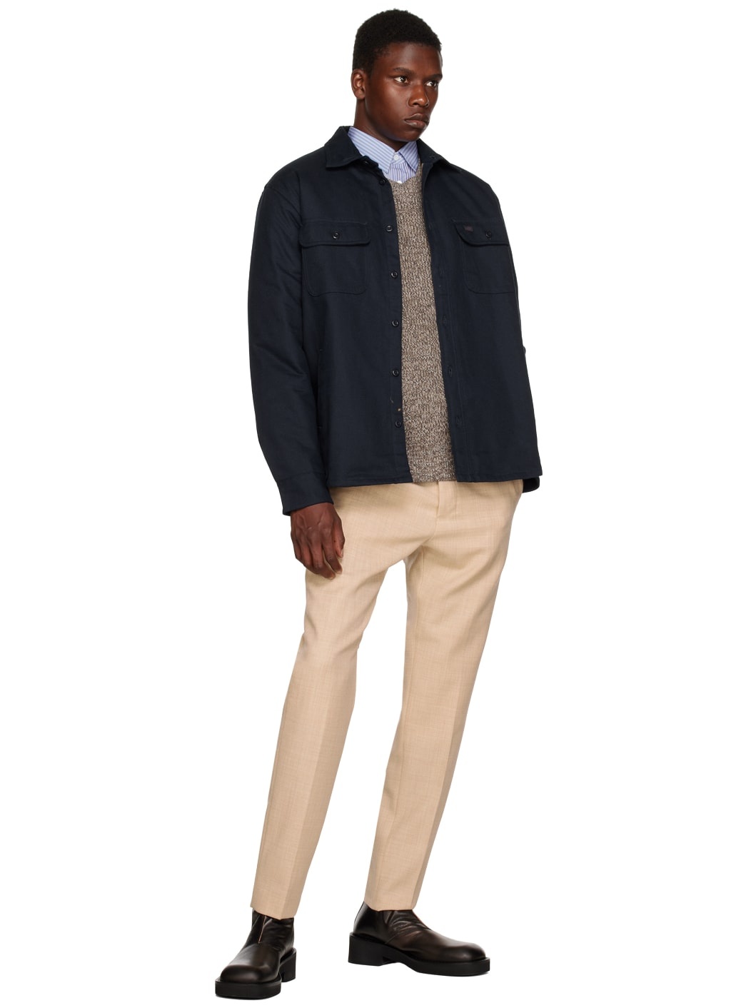 Beige Cigarette Trousers - 4