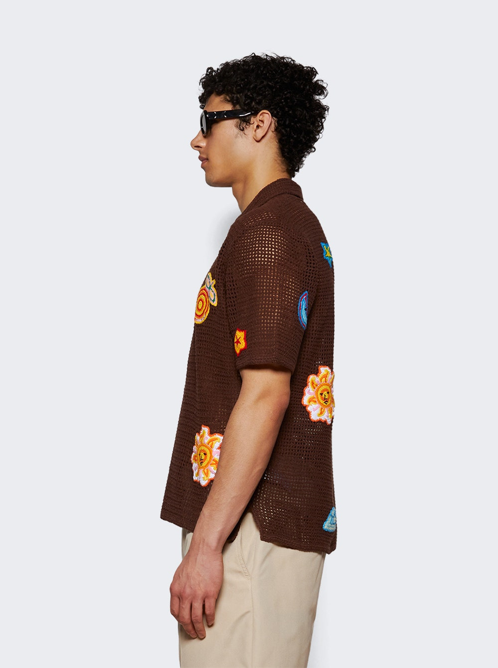 Crochet Polo With Patches Brown - 3