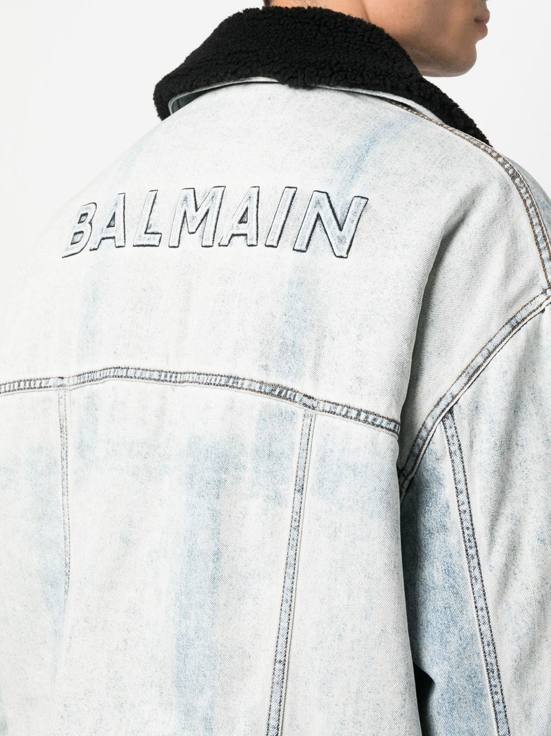 logo-embroidered denim jacket 5