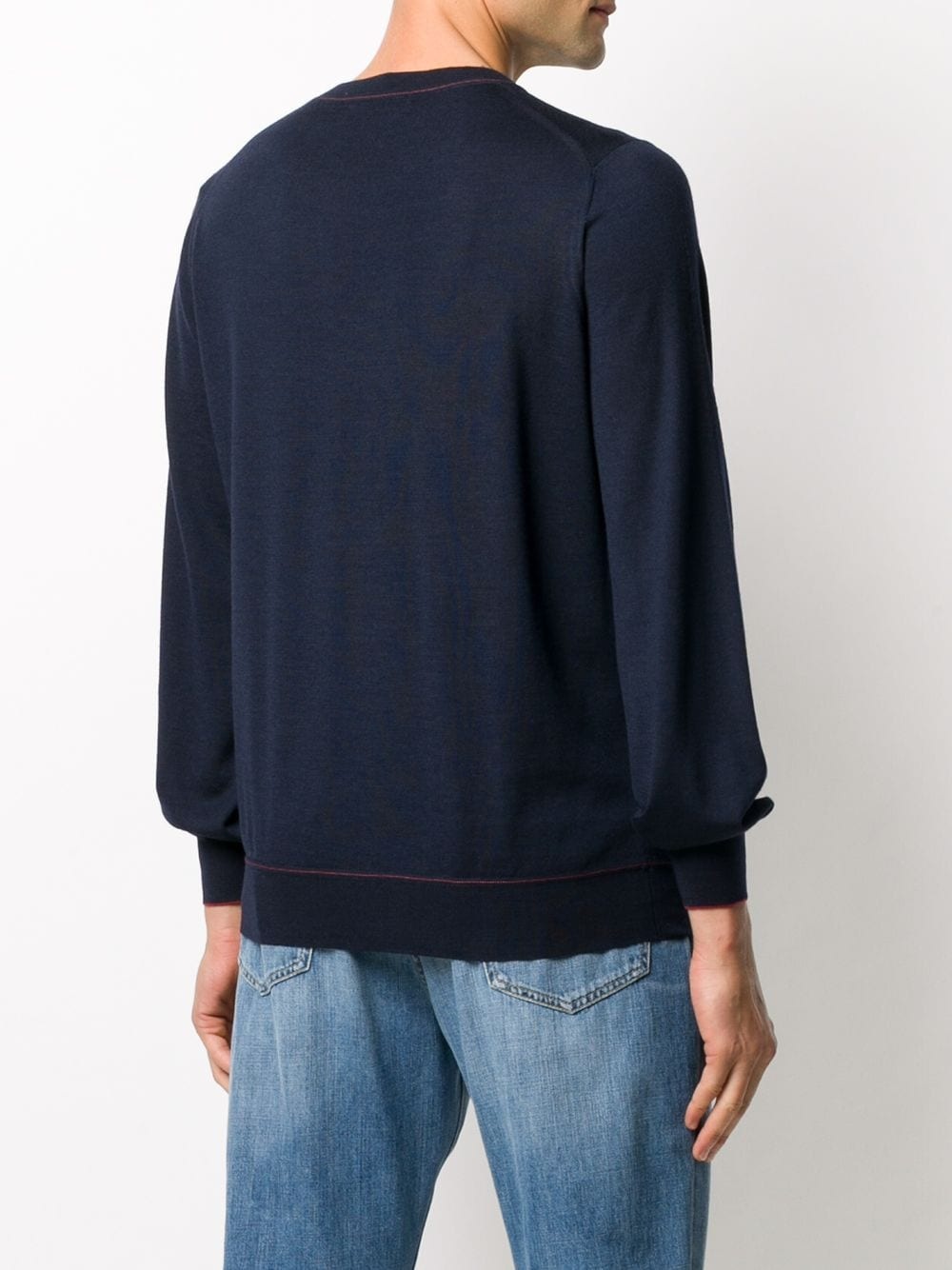 contrast stitching relaxed-fit jumper - 4