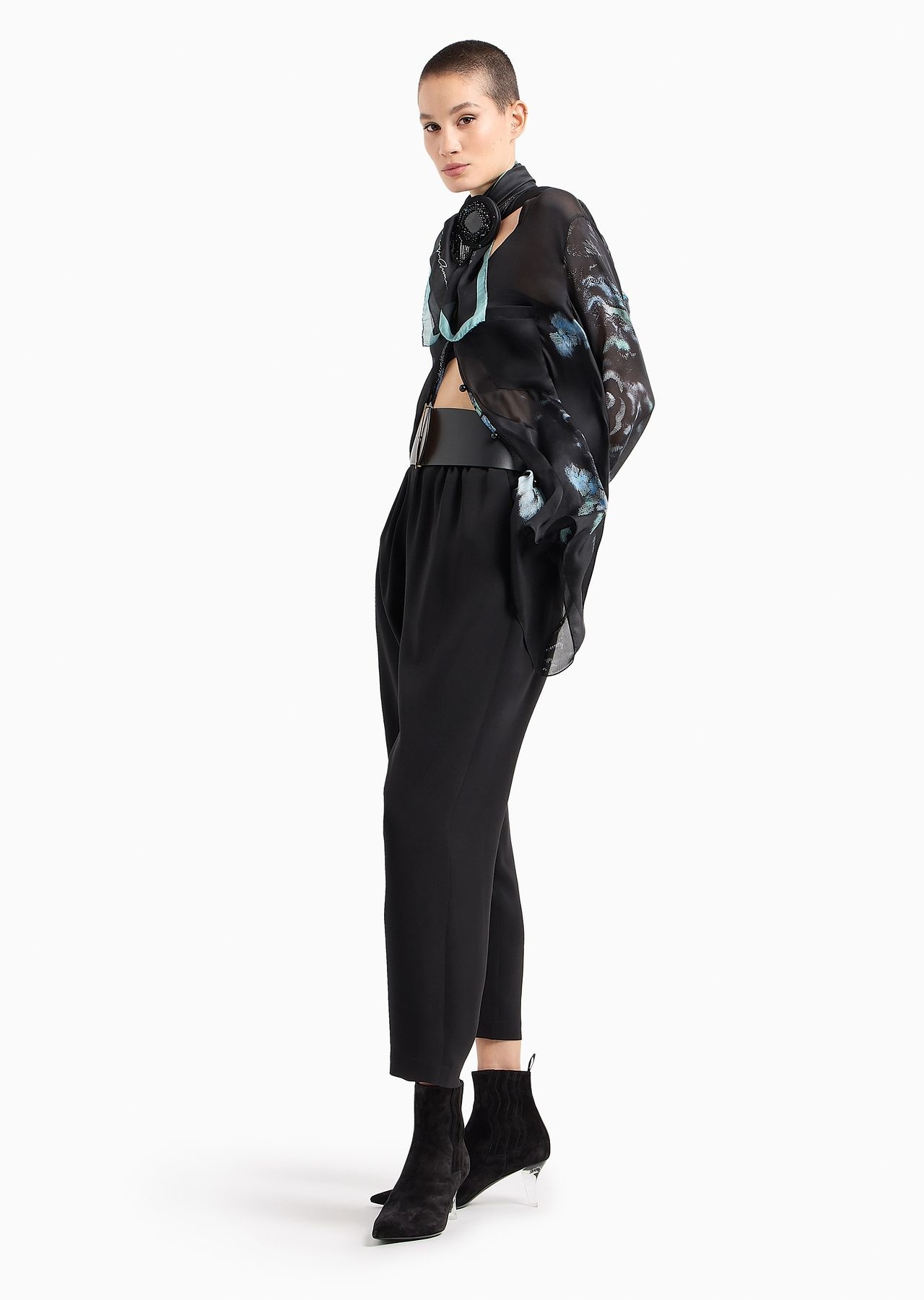 Silk-charmeuse, floral-print shirt - 4
