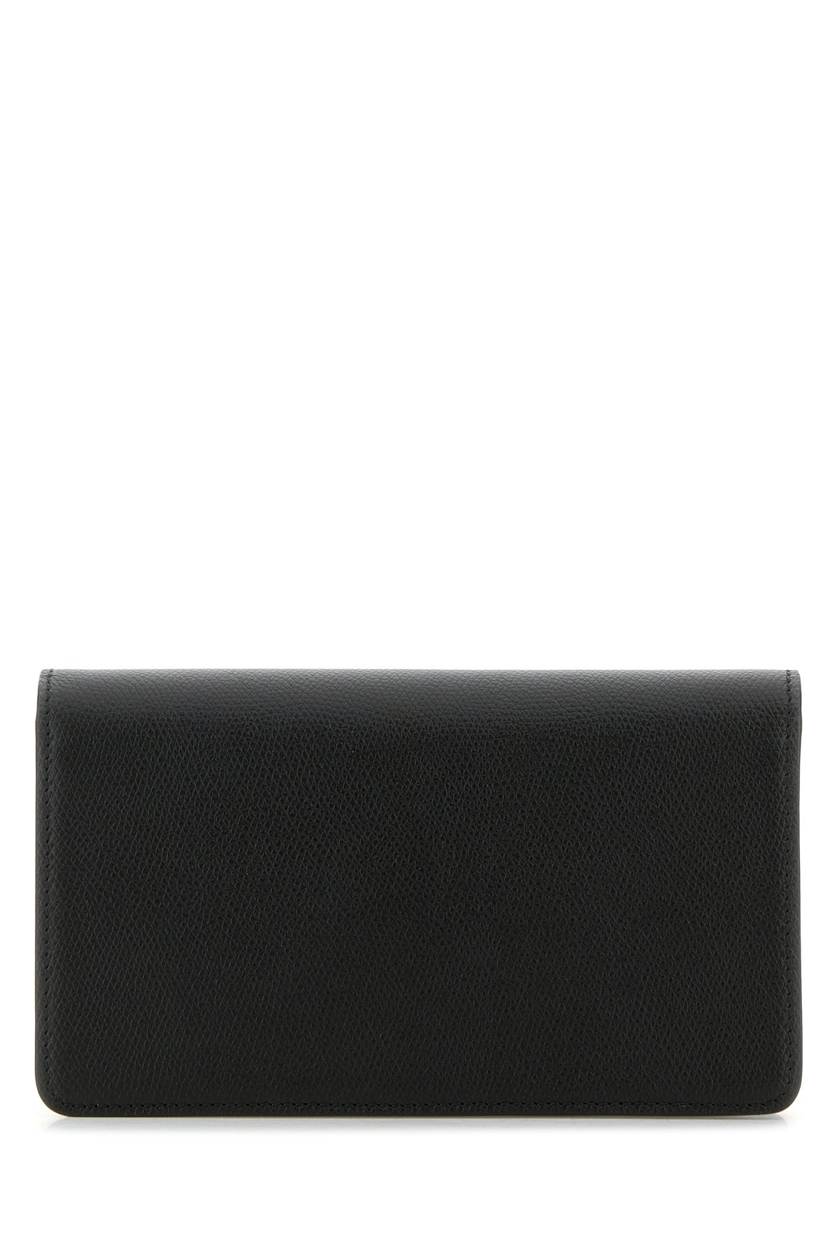 Black leather VLogo Signature clutch - 3