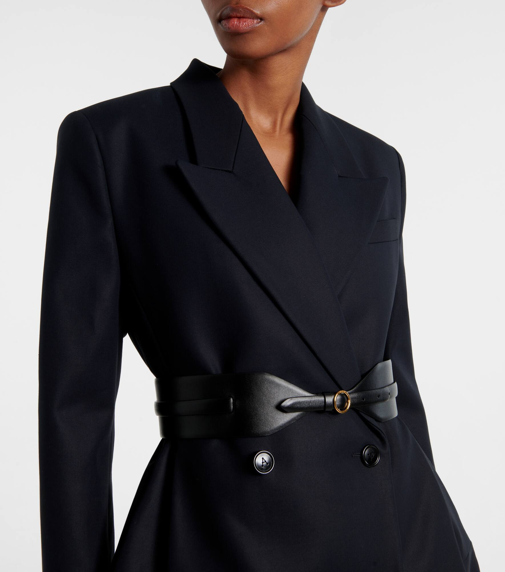 Double-breasted cotton blazer dress - 7