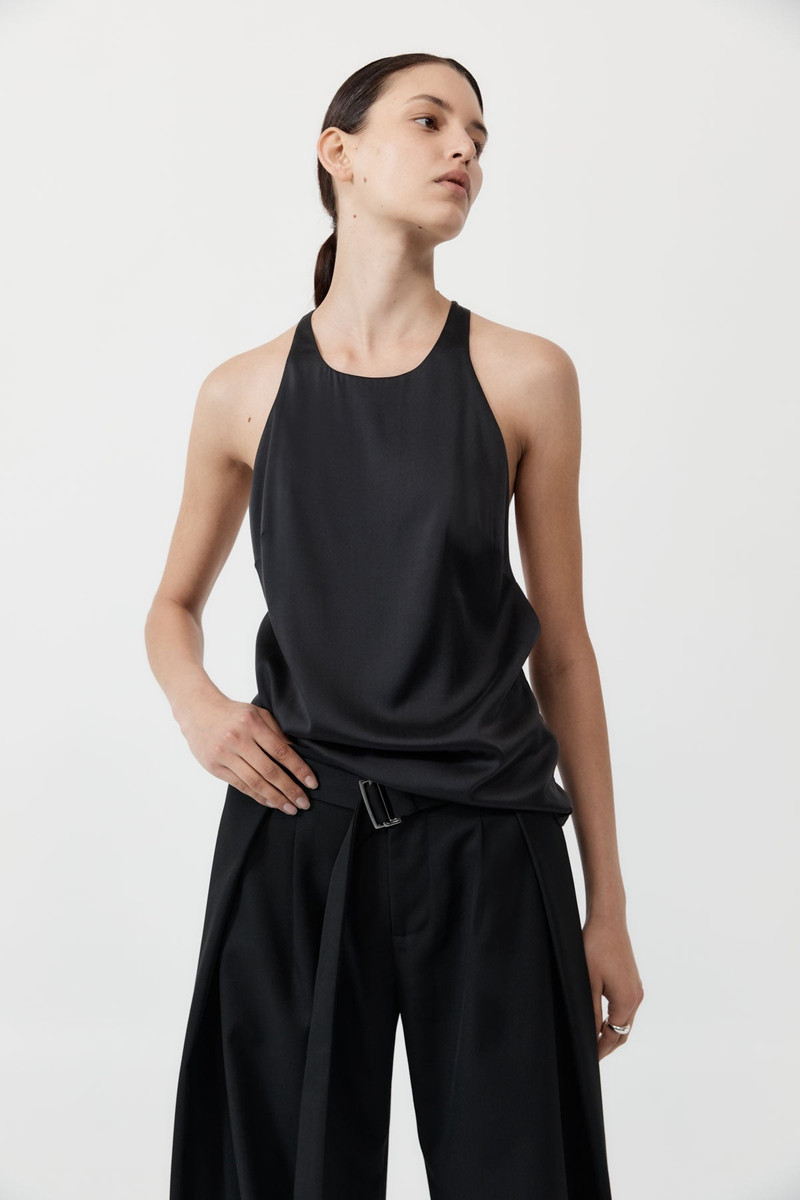 Soft Silk Suspender Top - Black 5