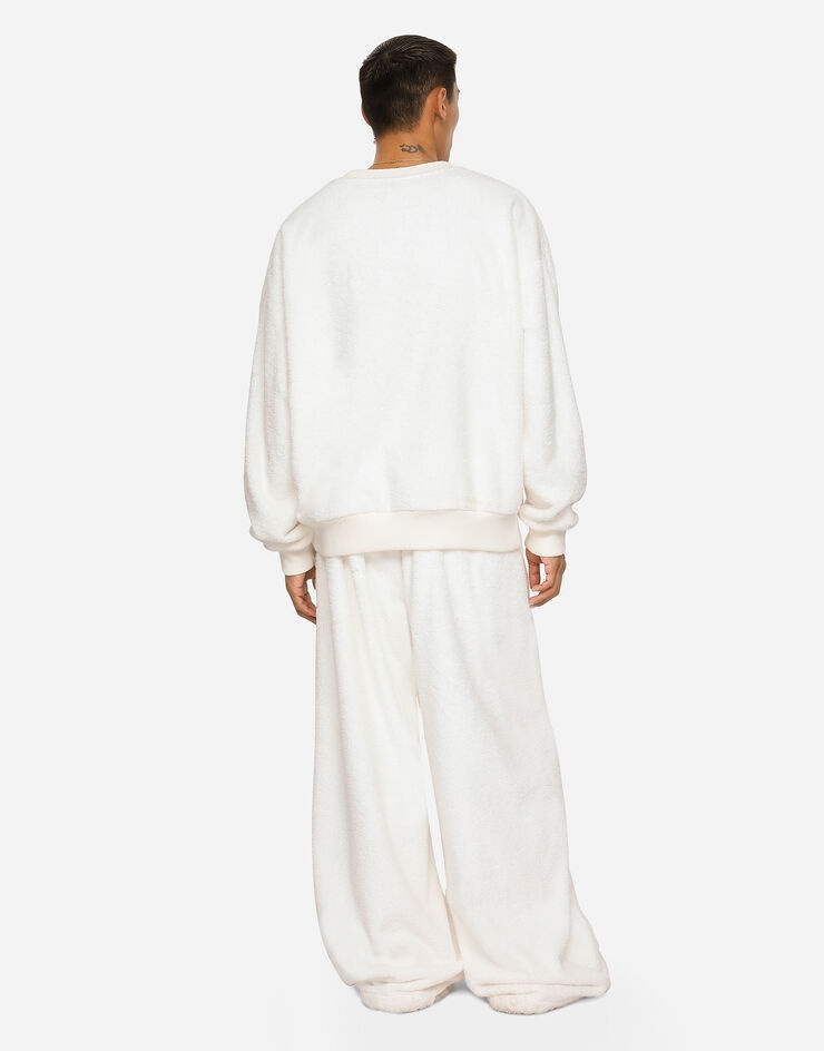 Round-neck terrycloth sweatshirt with logo tag - 5