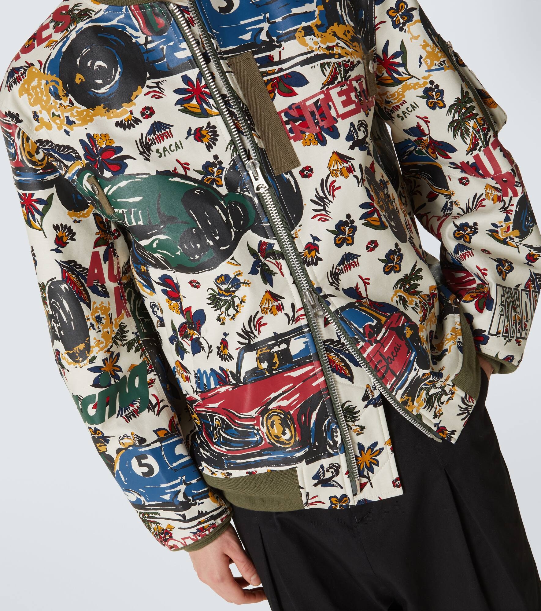 Printed cotton bomber jacket - 6