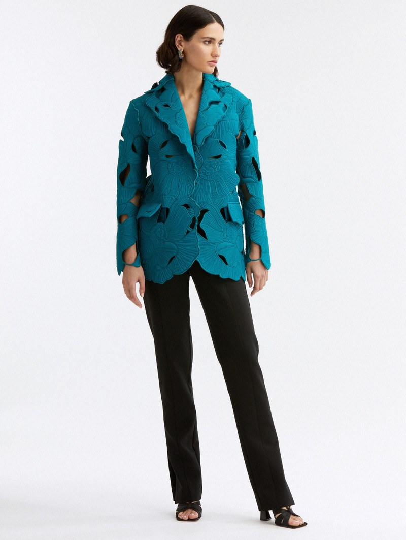 Oscar de la Renta OVERSIZED FLORAL CUTOUT JACKET outlook