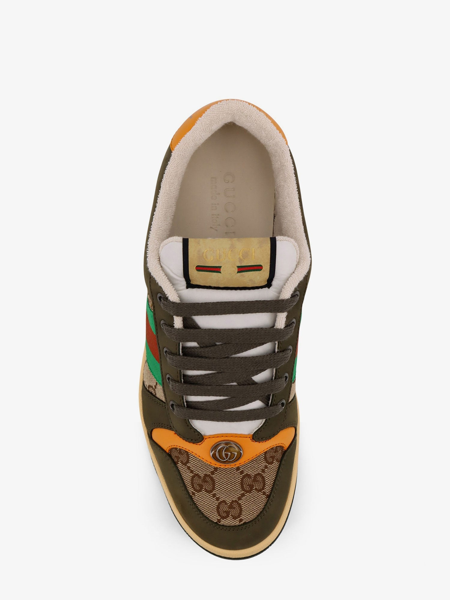 Gucci Men Screener Low-Top Leather And Gg Supreme Fabric Sneakers - 5