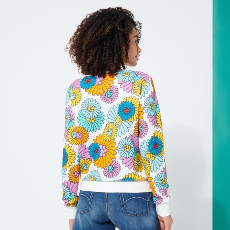 Women Cotton Sweatshirt print Marguerites and flocked Vilebrequin Logo 4