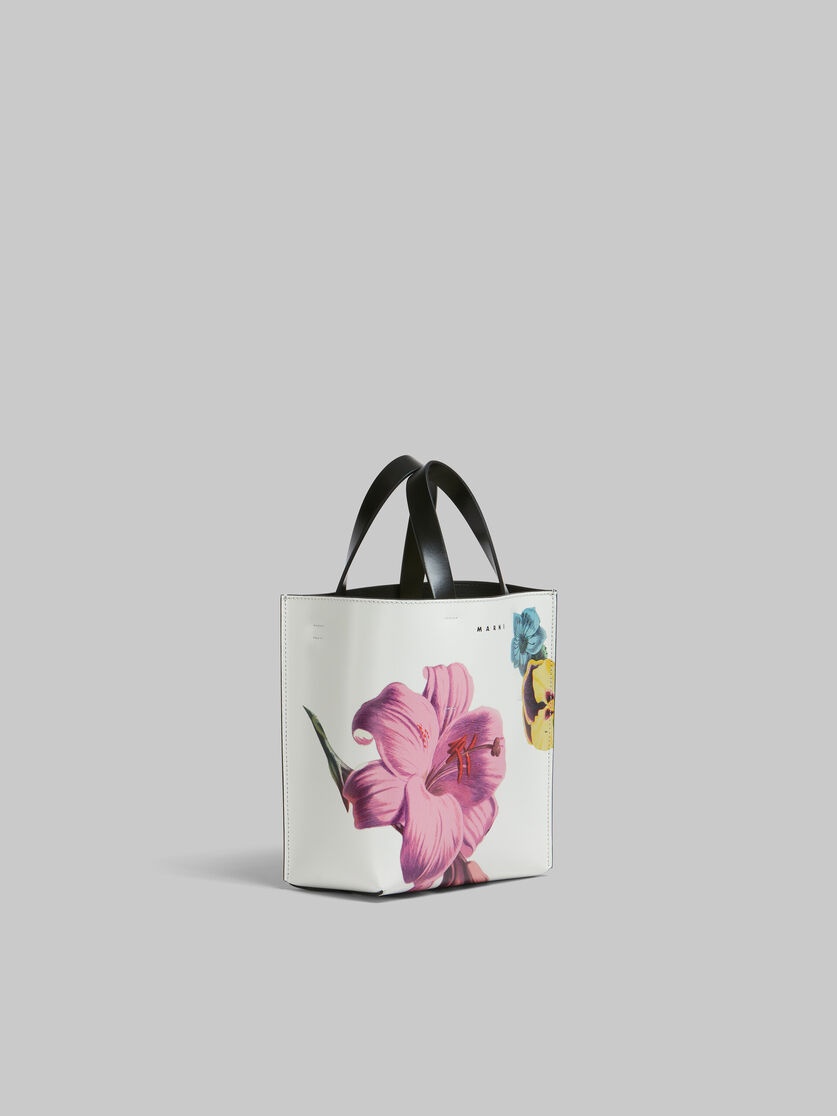 MUSEO MINI BAG IN WHITE LEATHER WITH FLOWER PRINTS - 6