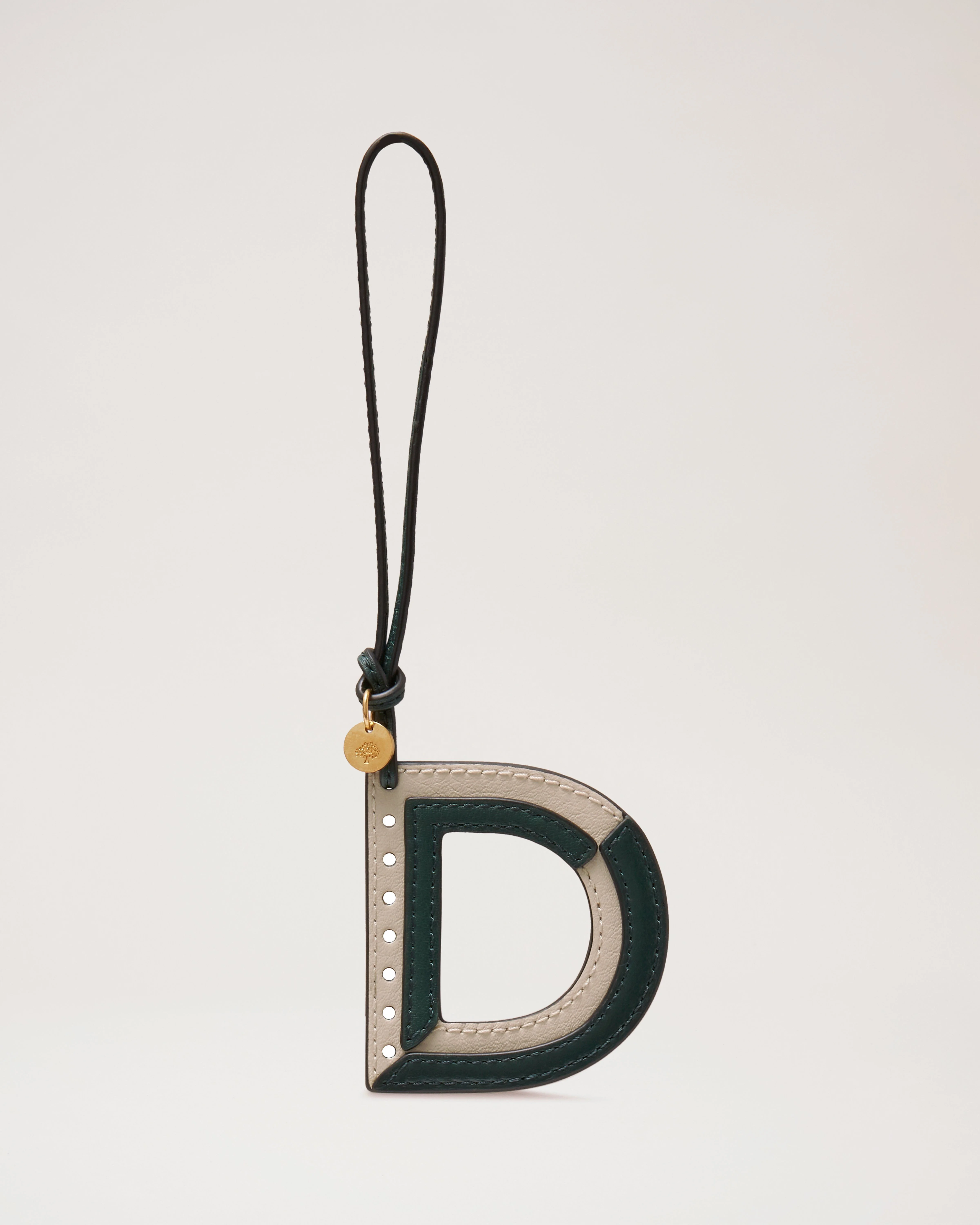 Bi-Colour Leather Keyring- D
Mulberry Green & Chalk Silky Calf - 1