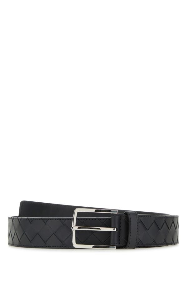 Bottega Veneta Man Black Leather Belt - 1