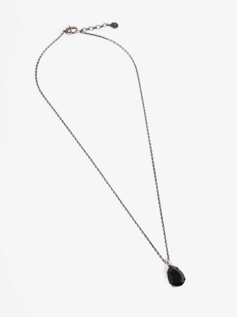 Men's Jewelled Charm Pendant Necklace in Antique Silver - 2