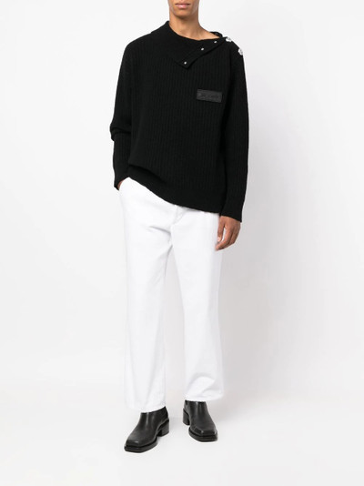 Balmain logo-patch roll neck jumper outlook