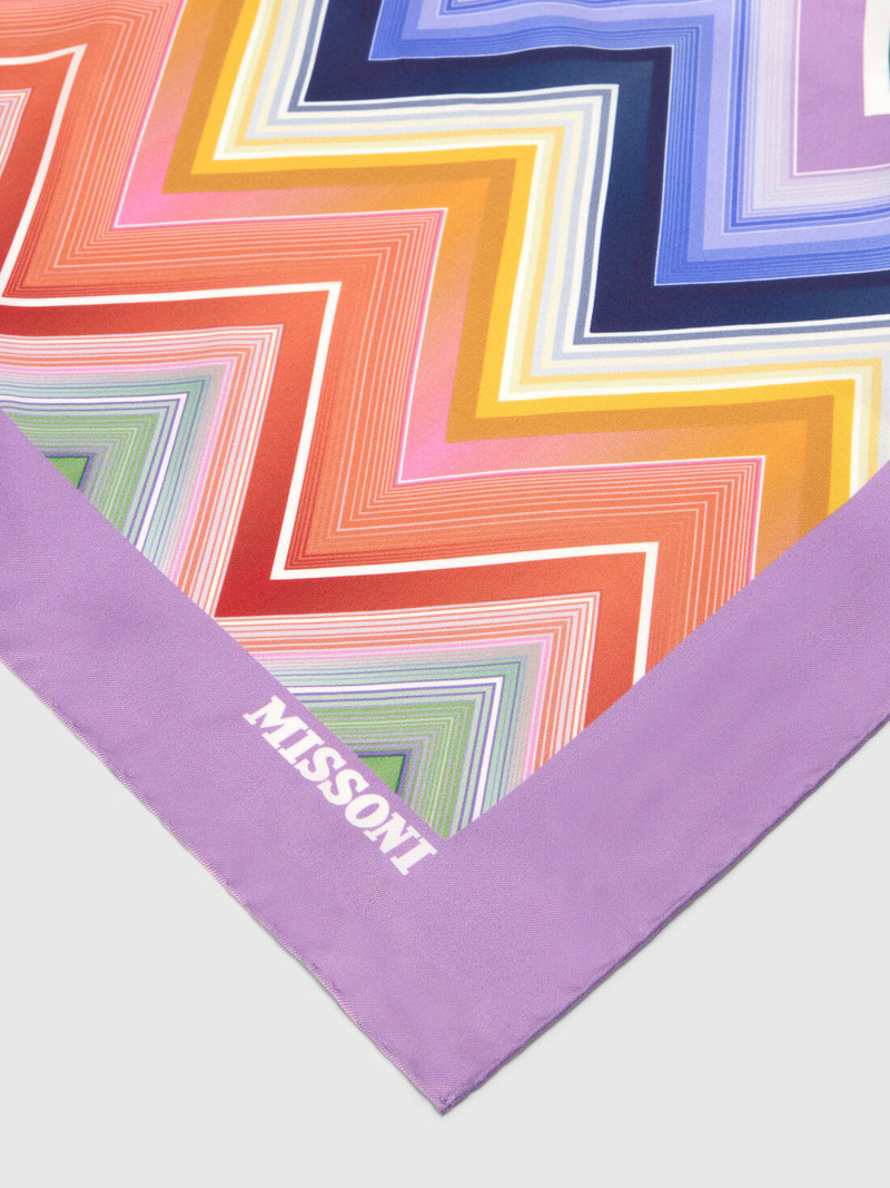 Missoni Silk foulard with macro zigzag print and logo outlook