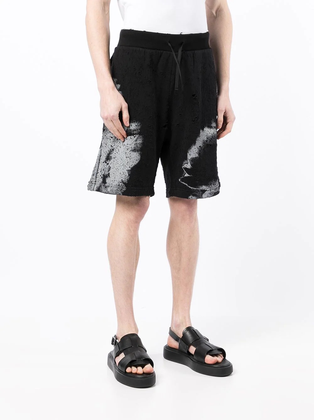 graphic-print track shorts - 3