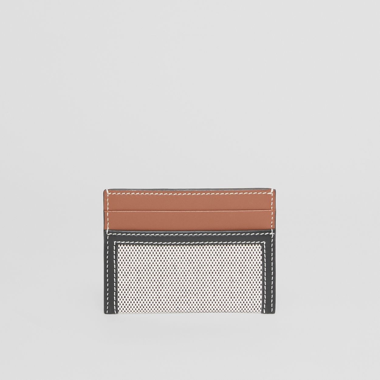 Horseferry Print Cotton Canvas and Leather Card Case - 5