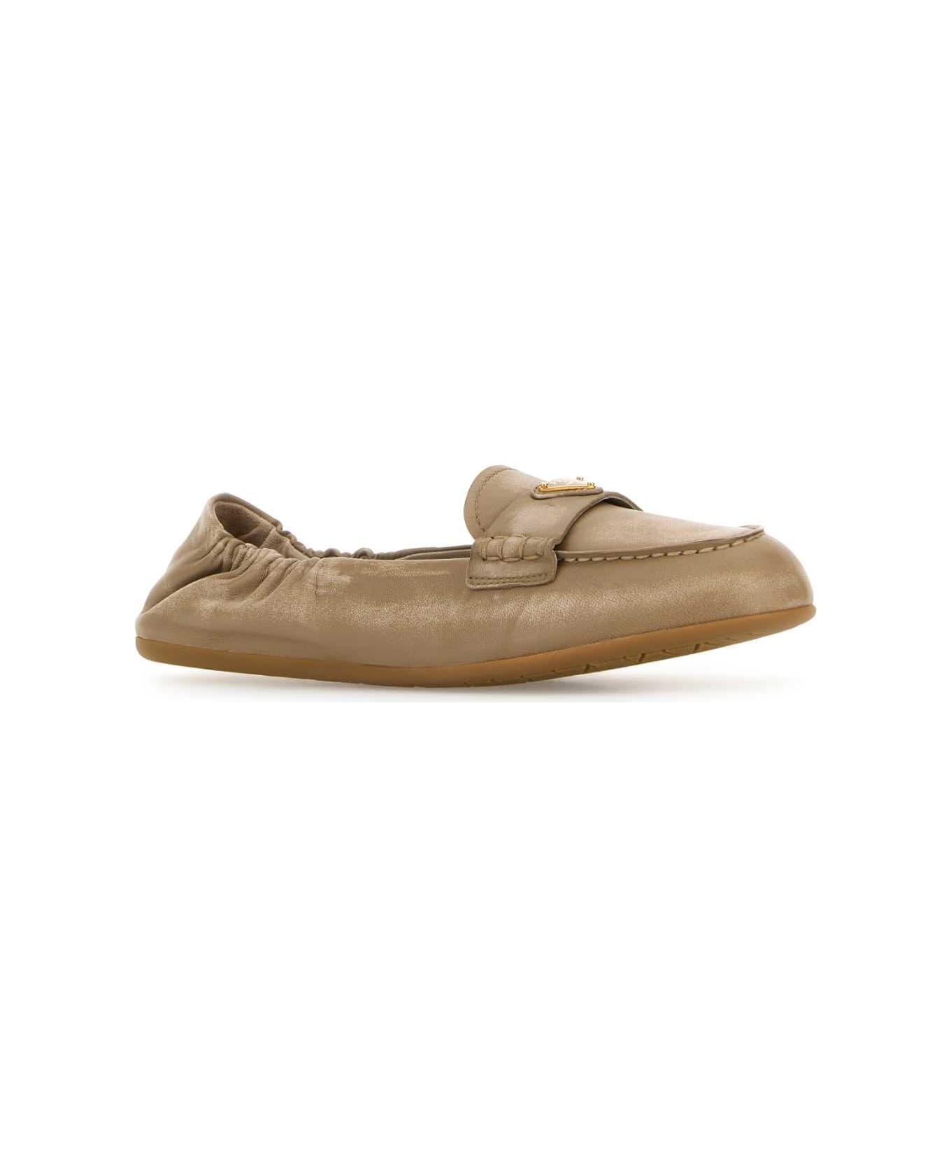 Beige Nappa Leather Loafers - 2
