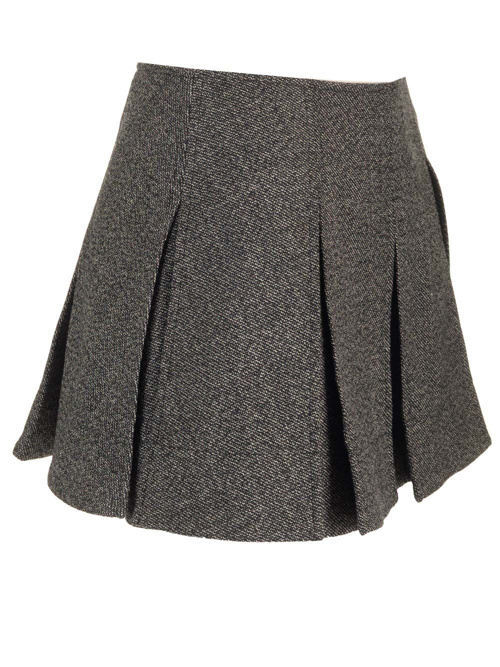 Pleated Mini Skirt Skirts Black - 3