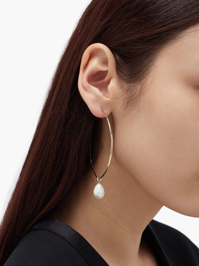 Jil Sander Large pearl-drop hoop earrings outlook