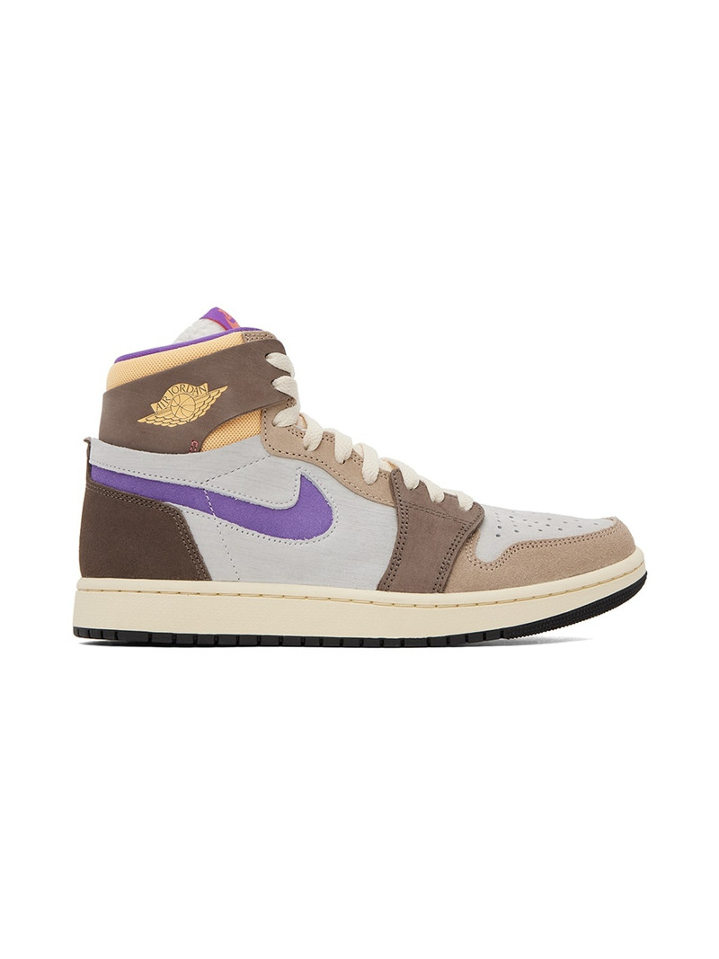 Beige & Brown Air Jordan 1 Zoom CMFT 2 Sneakers - 1