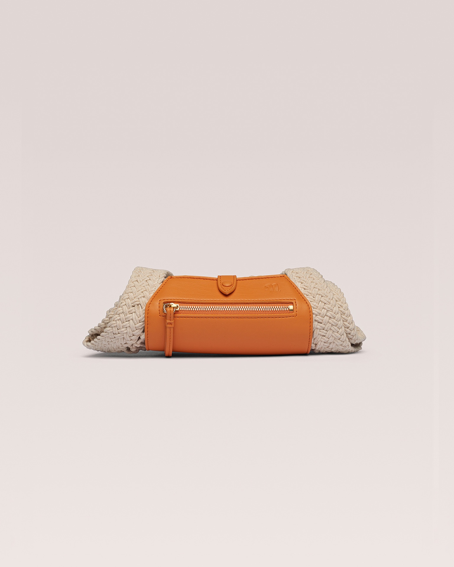 RUBA - Cotton mesh shopping tote - Orange/Creme - 2