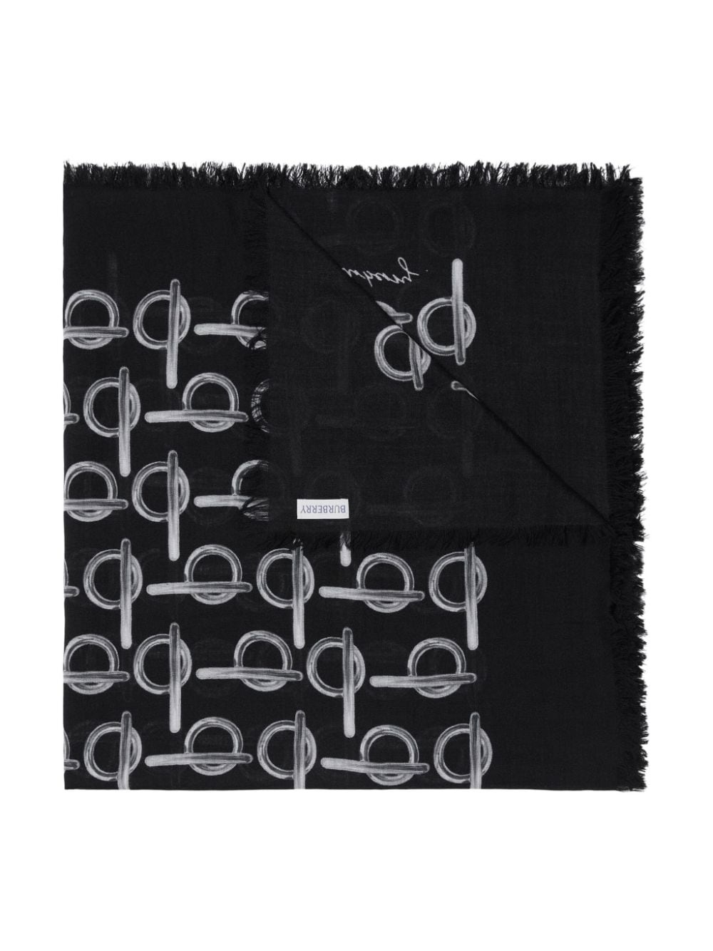 Skinny reversible B wool scarf - 2