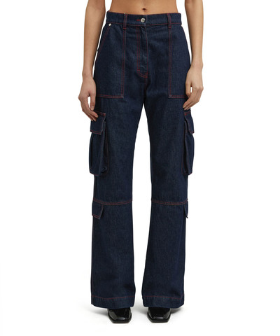 MSGM Cargo trousers with "Blue Denim with stitches" workmanship outlook
