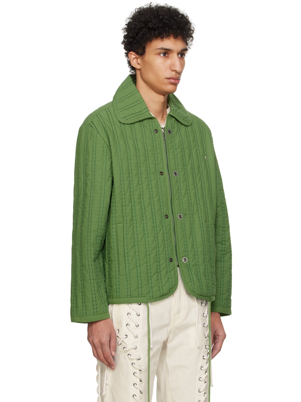 Green Quilted Jacket - 2