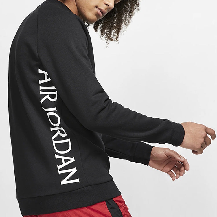 Men's Jordan Air Flying Man Printing Knit Round Neck Pullover Black BV6007-010 - 5
