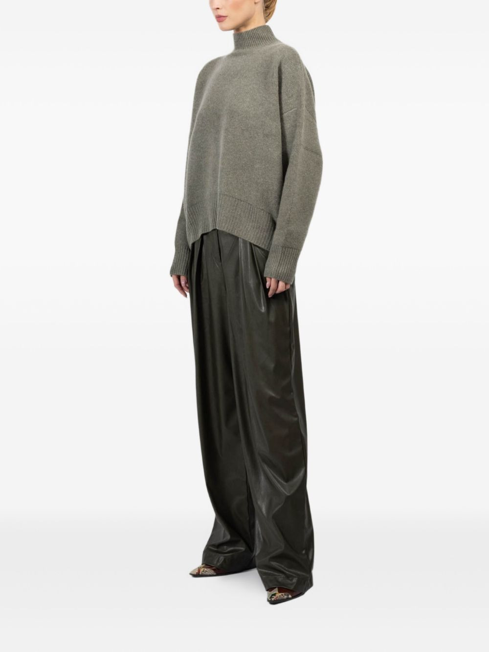 high-neck ribbed sweater - 2