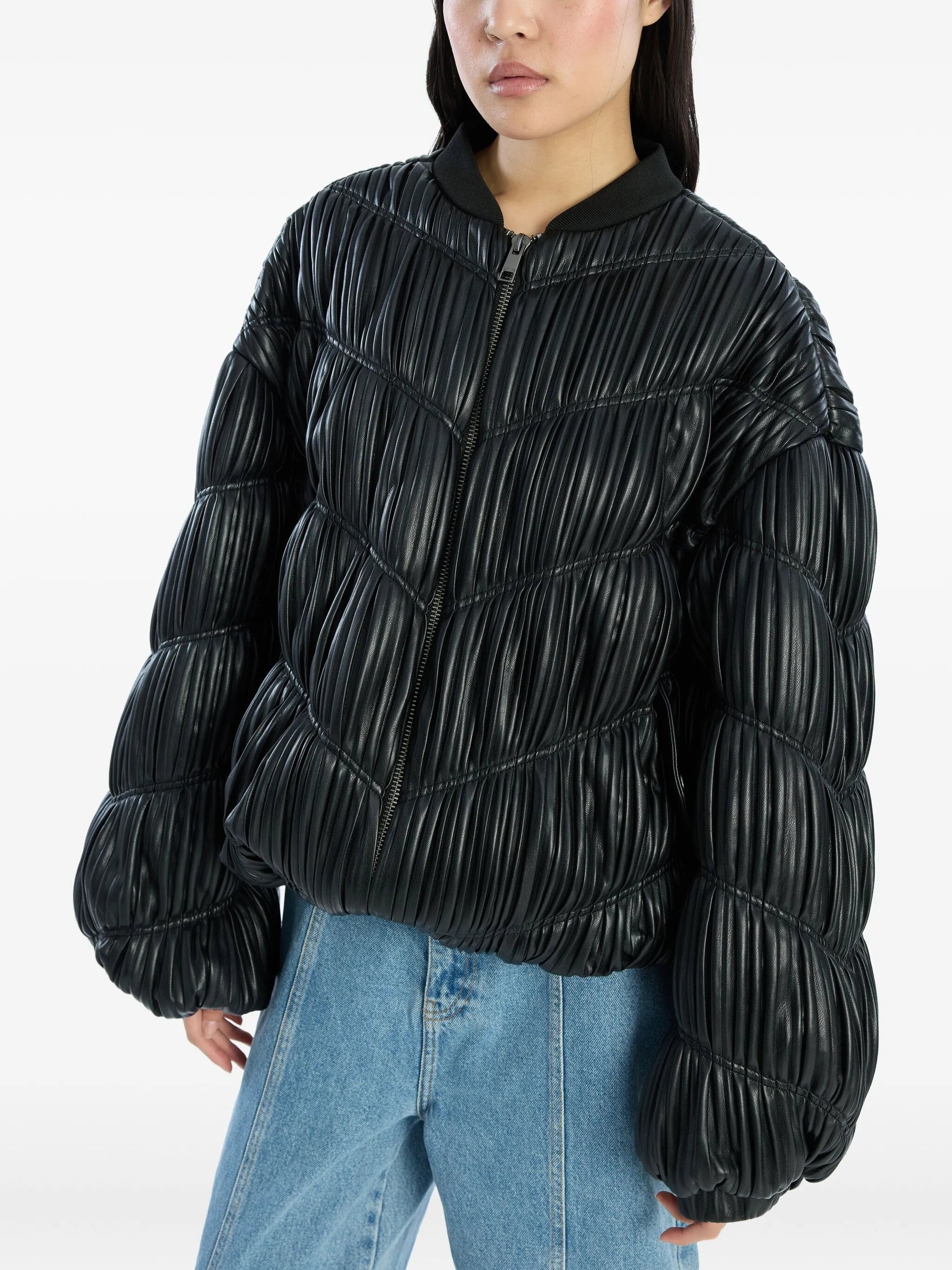 Rotate Pleated Bomber Jacket - 5