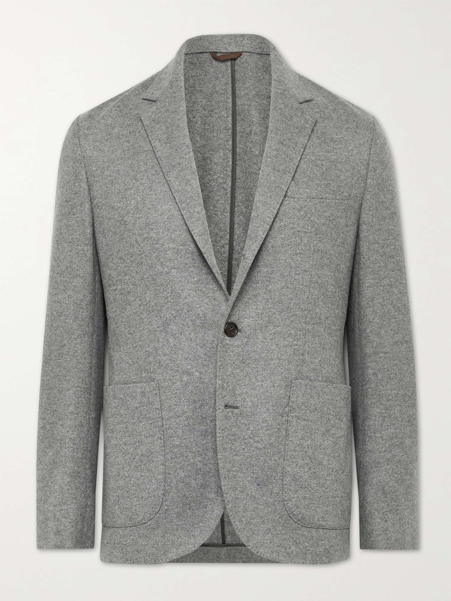 Unstructured Mélange Cashmere-Jersey Blazer - 1