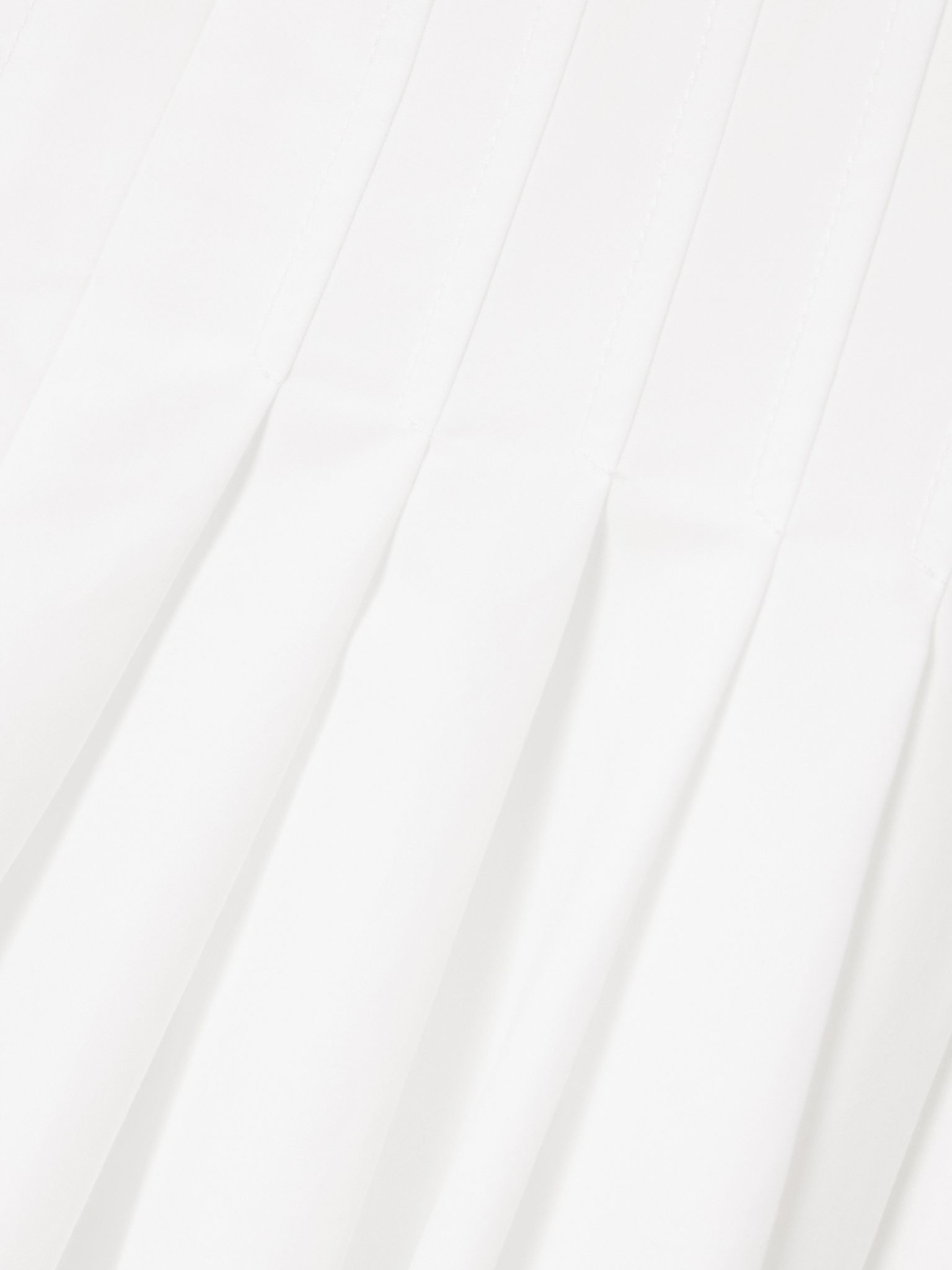 Nina pleated cotton-blend poplin midi dress White - 4