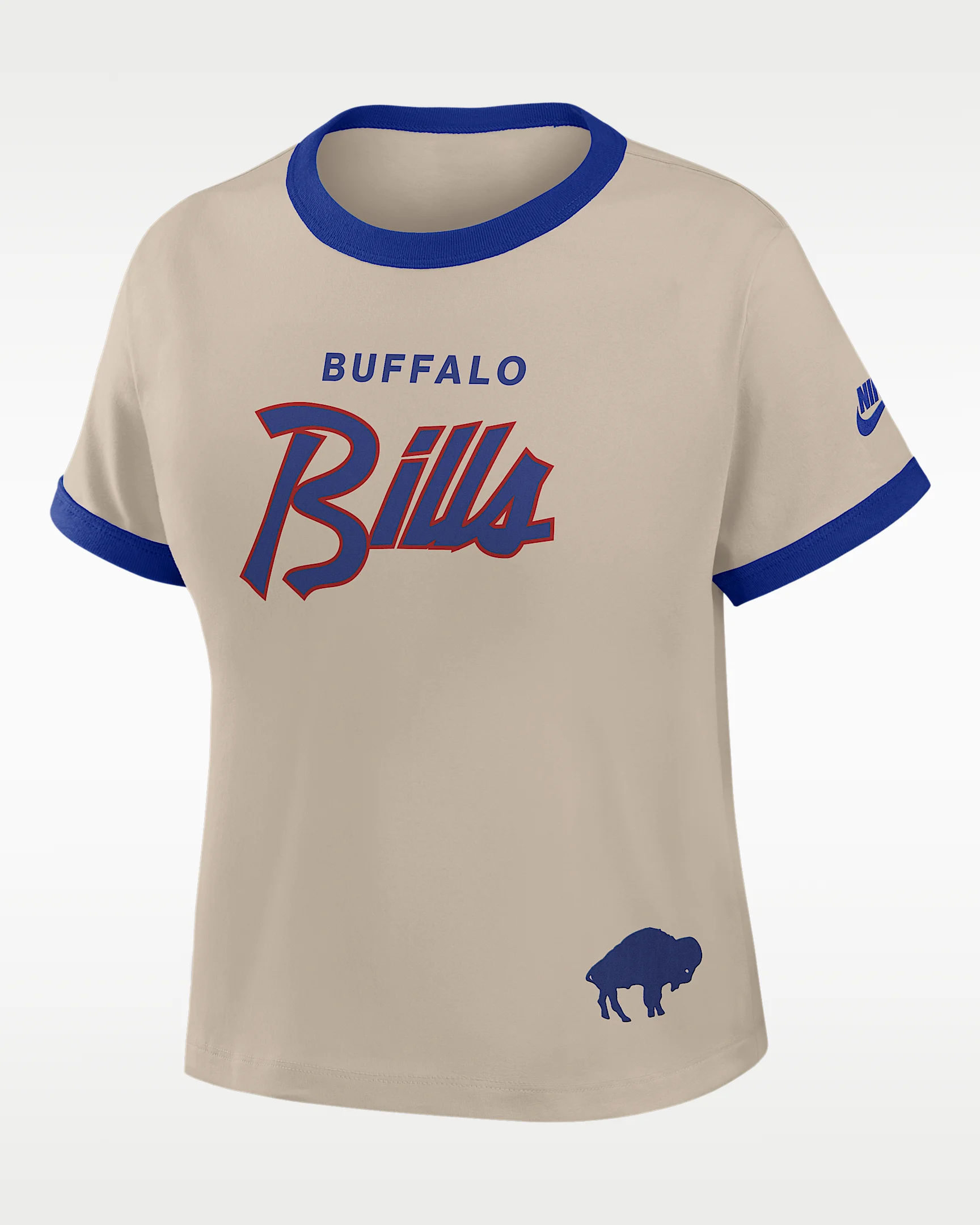 Buffalo Bills Rewind Ringer Mod Women's Nike NFL Cropped T-Shirt - 1