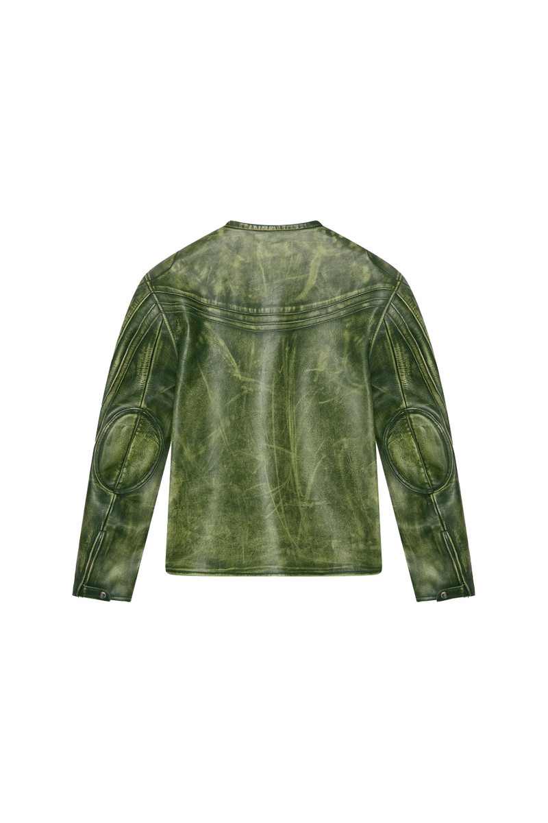 424 424 Tokyo Leather Jacket Green outlook