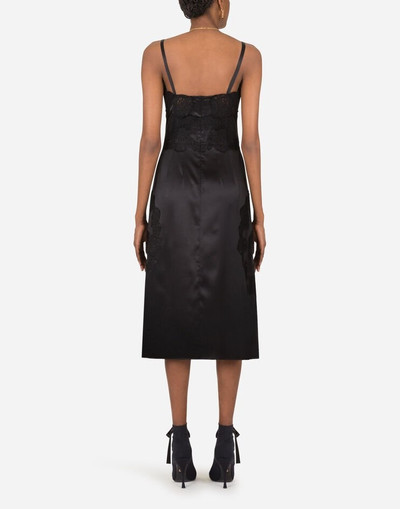 Dolce & Gabbana Satin and lace calf-length slip dress outlook