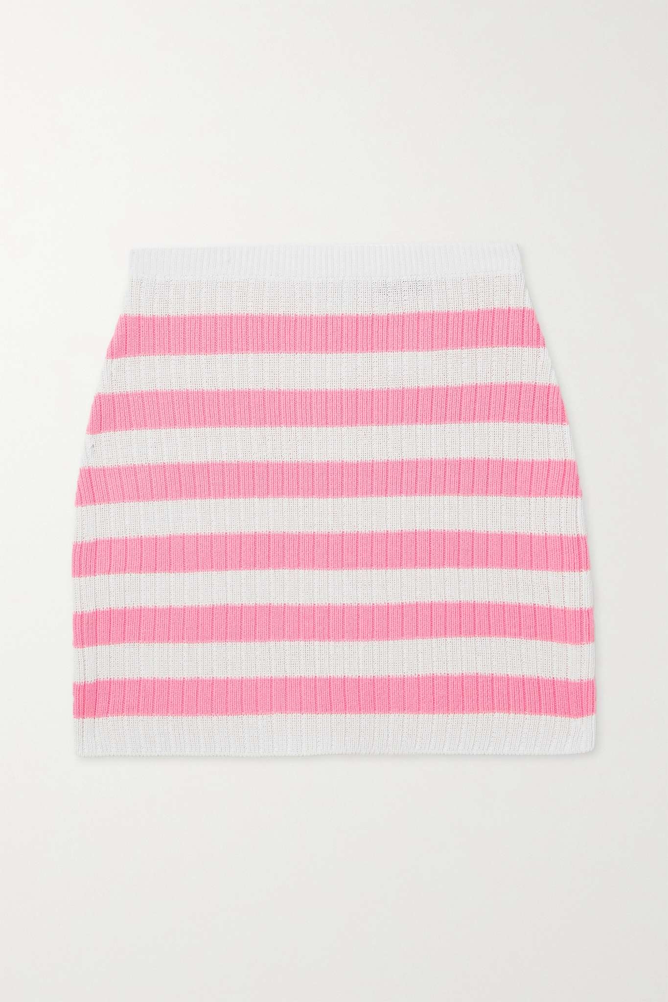 + Barbie striped ribbed-knit mini skirt - 1