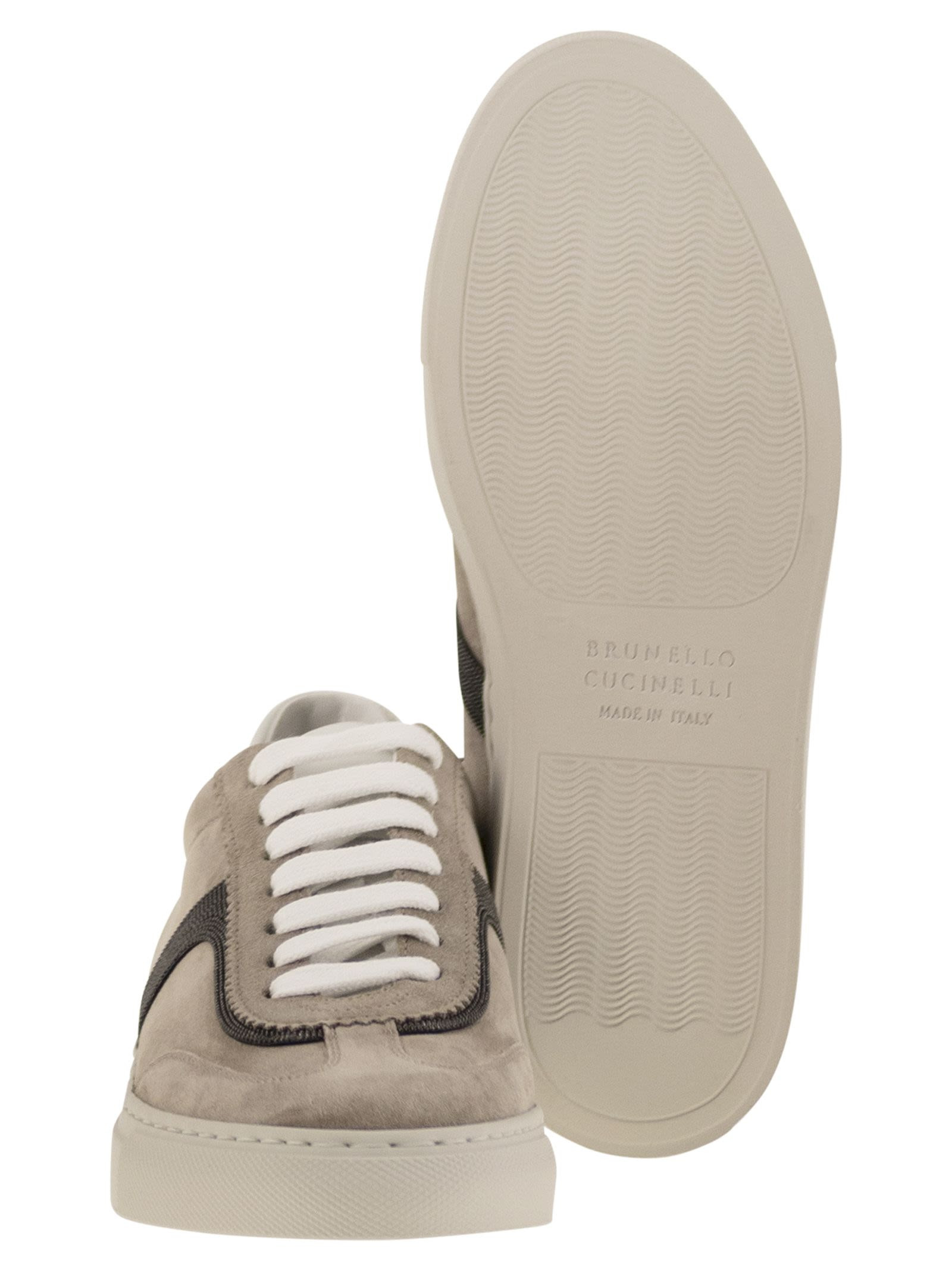 Brunello Cucinelli Women Suede Trainers With Precious Detailing - 5