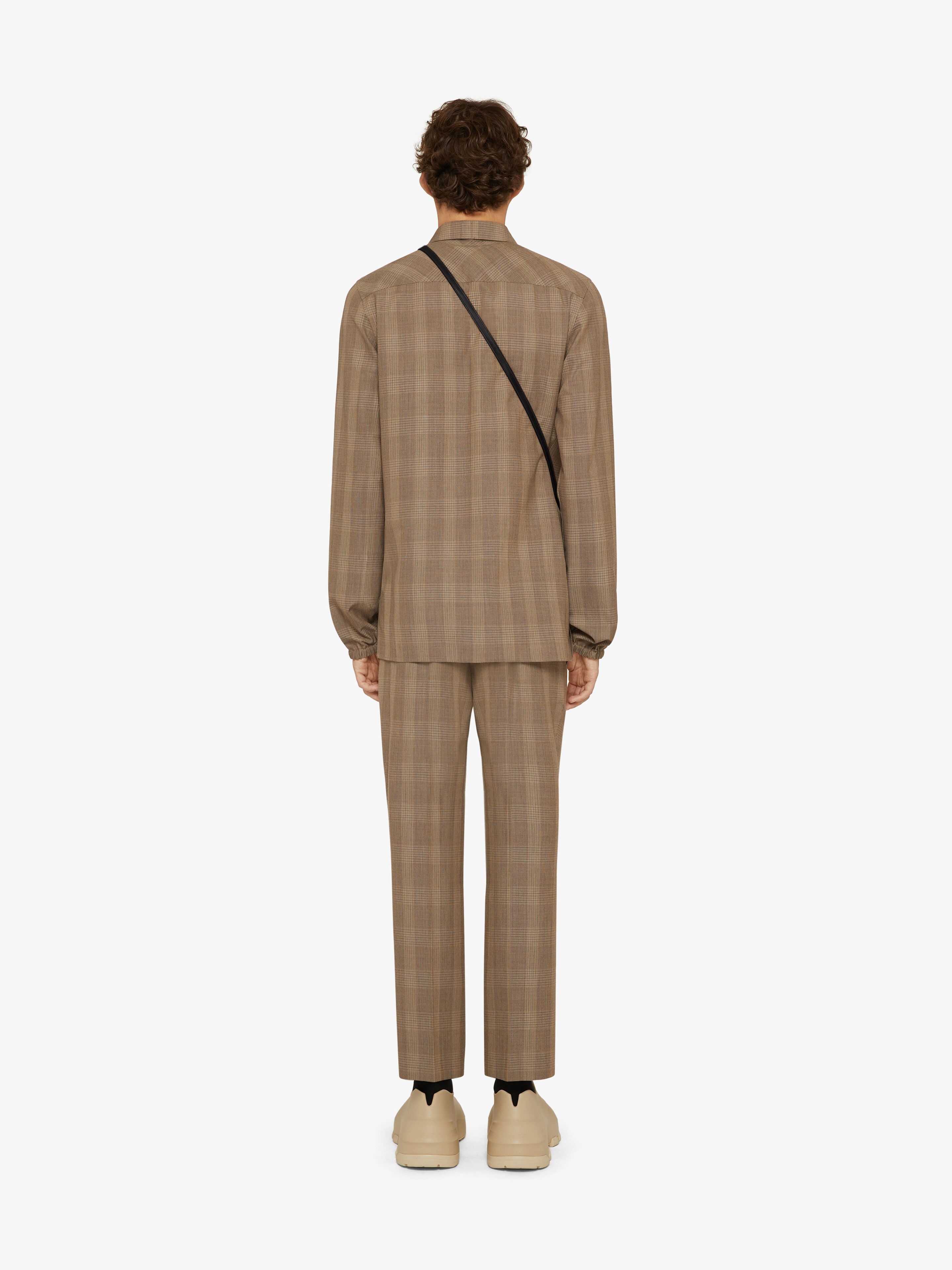 ZIPPED SHIRT IN WOOL WITH PRINCE OF WALES PRINT - 4
