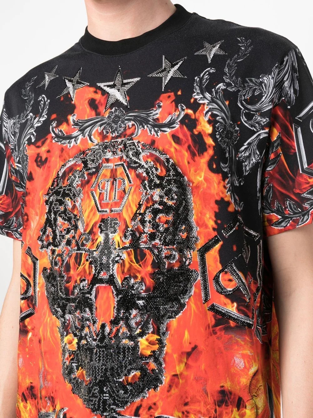 flame-print short-sleeve T-shirt - 5