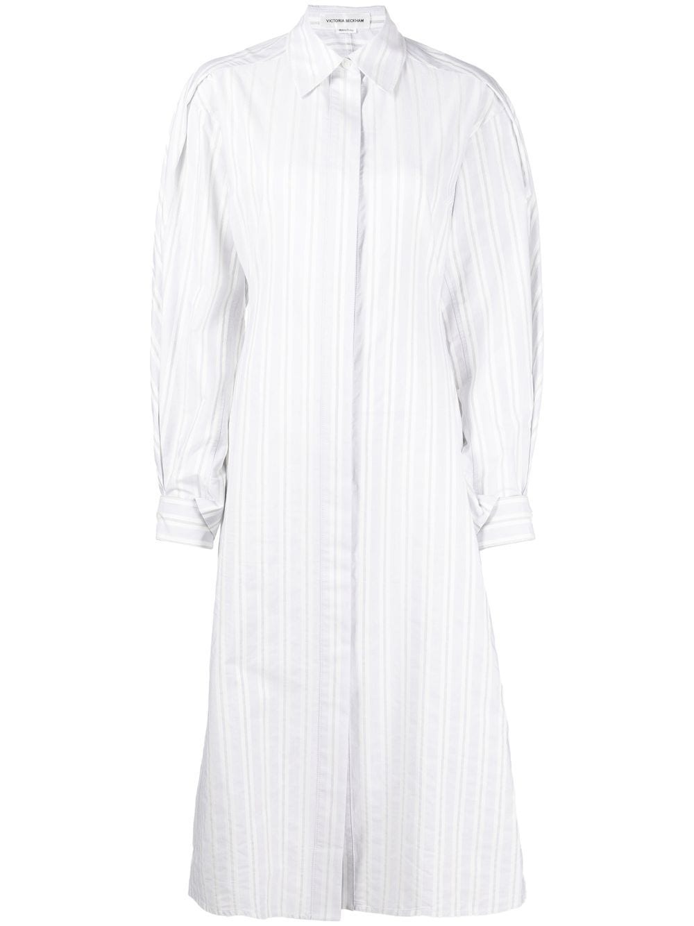 vertical-stripe shirt dress - 1