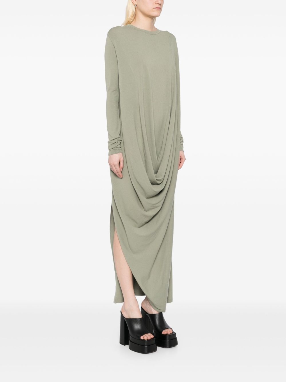 draped knitted dress - 3