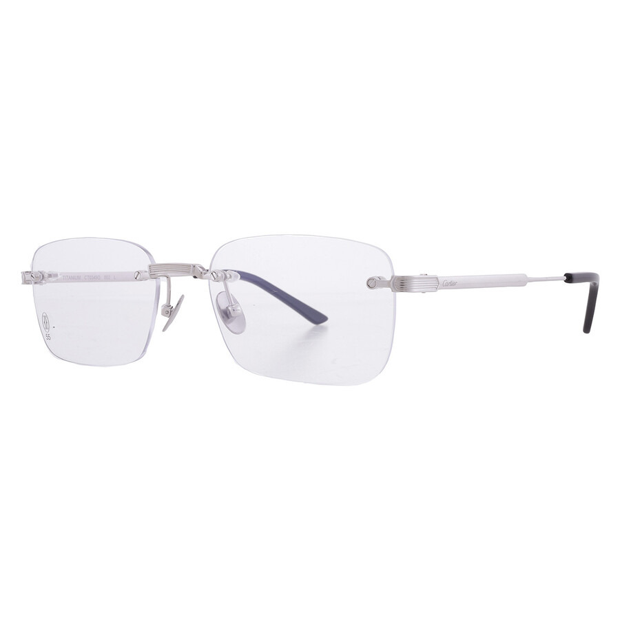 Cartier Premiere de Cartier Demo Rectangular Men's Titanium Eyeglasses CT0349O 002 55 - 2