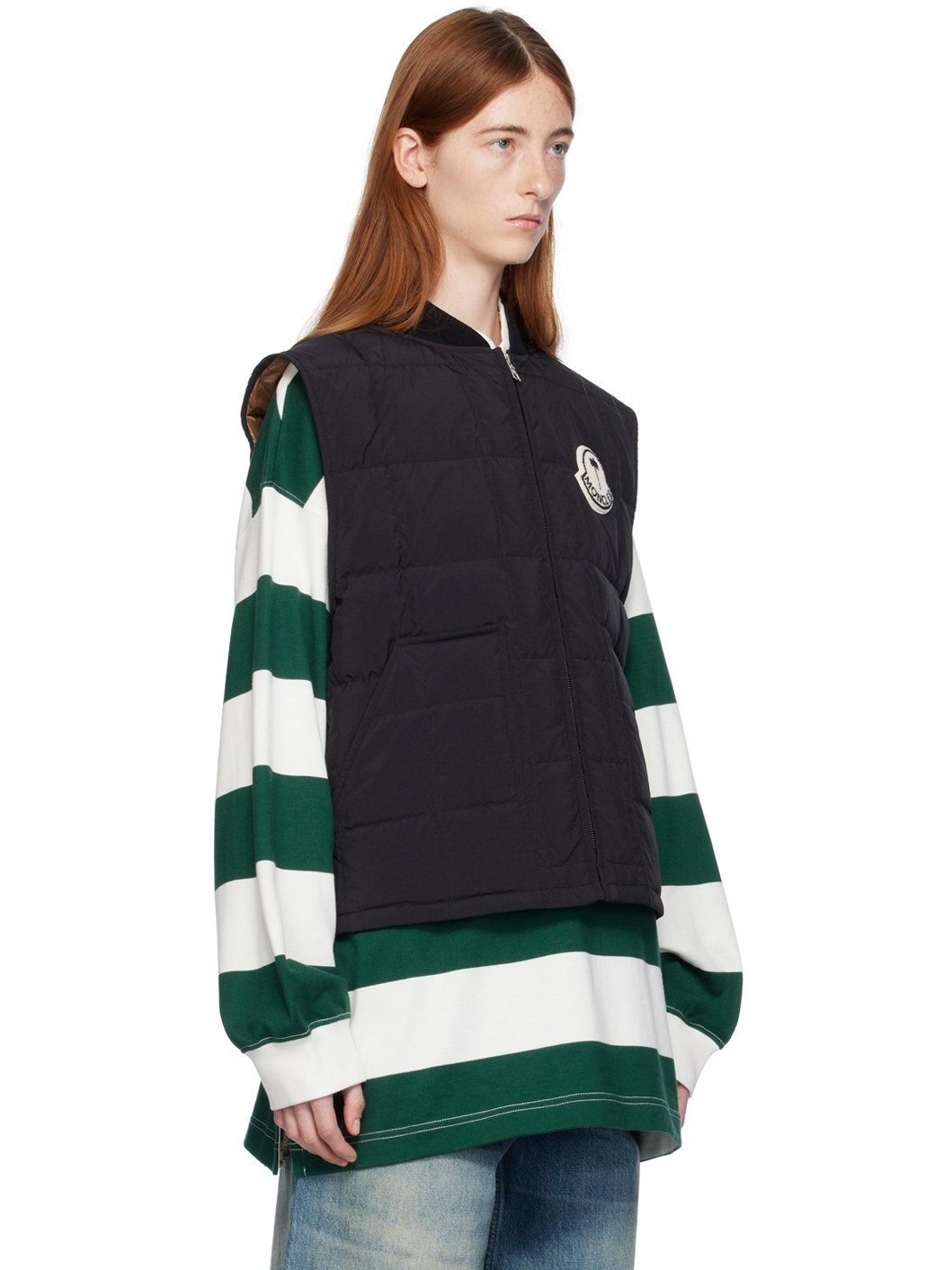 Moncler x Palm Angels Black Pinwheel Down Vest - 2