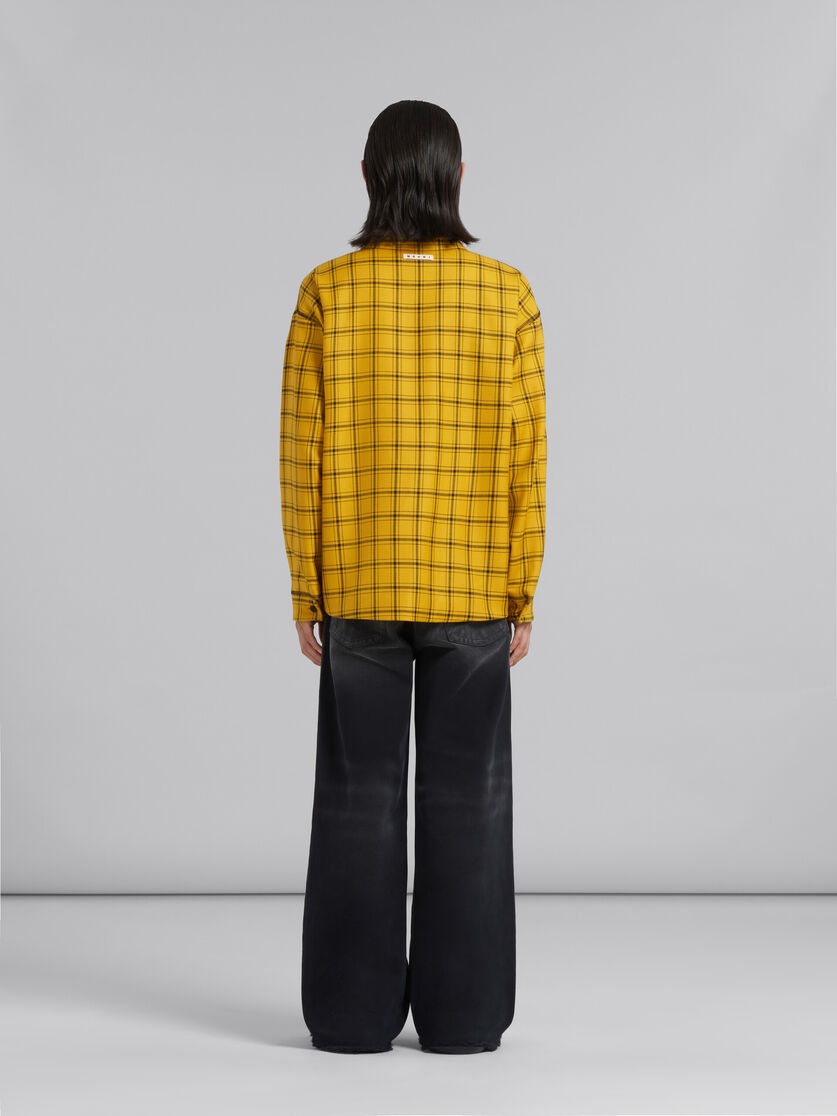 YELLOW CHECKED WOOL JACKET - 3